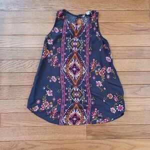 Floral Sleeveless Top XS Gypsies and Moondust